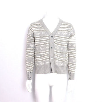 THOM BROWNE Graue Aran-Kabelquerrippe Herren-Cardigan 22FW MKC029A 152899103