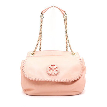 TORY BURCH Rosa Leder Amanda Logo Klappen Große Ketten Schultertasche 41928 152893222