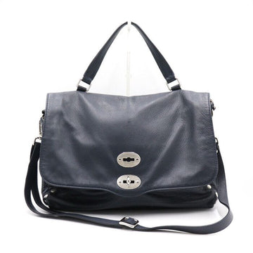 ZANELLATO Navy Leder Postina Große Damen Schultertasche aa41949 152893662