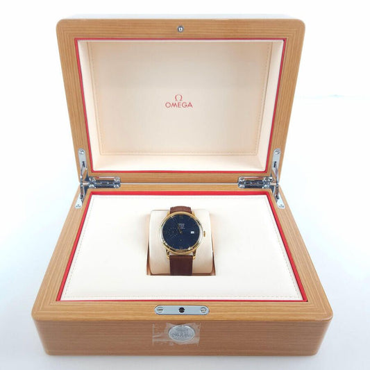 Omega 18k De Ville Prestige 18K Gold Leather Watch 42453402103001 6757 101405655