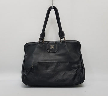 Longchamp Black Leather Tote Shoulder Bag 26877871