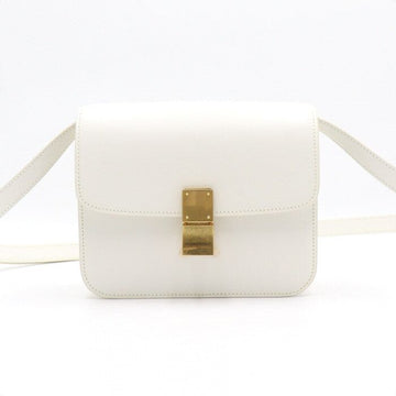 Celine Classic Box Tin Shoulder Bag in White Calfskin 192523DLS 152893061