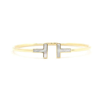 TIFFANY & CO 18K Gelbgold Mutterperl T-Draht Damenarmband aa42786 152895935