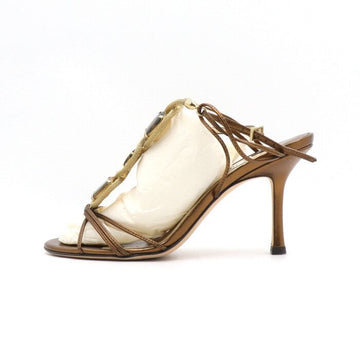 Jimmy Choo Brown Pearl Strap Heeled Women's Sandals 43437 152897583