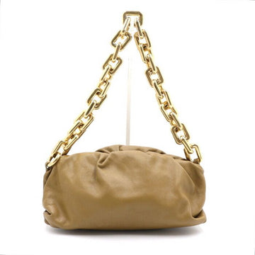 Bottega Veneta Brown Leather Shoulder Bag with Gold Chain 620230 152893049
