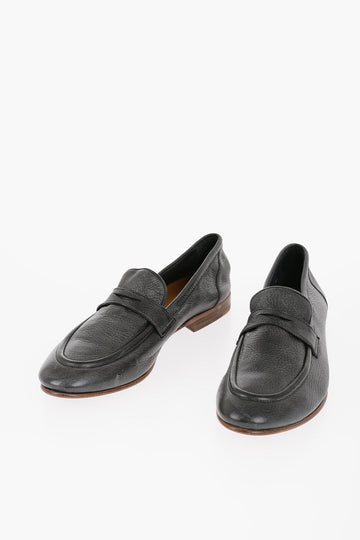 CORNELIANI テクスチャードレザー ペニーローファー EU42 131848871