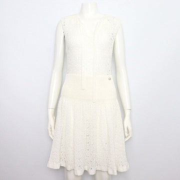 CHANEL Women’s Sleeveless Dress with Coco Mark P53689 White Rate 152898636