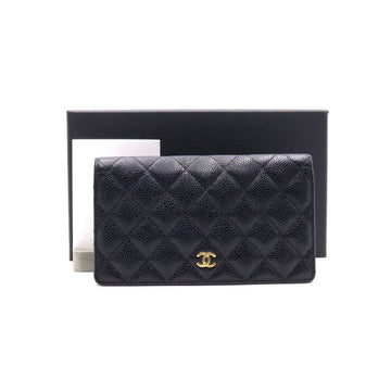 CHANEL ブラックキャビアクラシックゴールドCCレディース長財布 AP0233 152895663