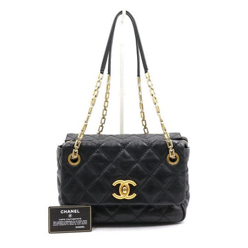 CHANEL Caviar Skin Wild Stitch Square Flap Gold Chain Shoulder Bag aa44641 152893108