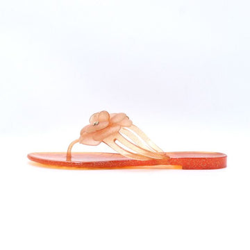 CHANEL Red Camellia CC Logo Women's Jelly Shoes AA38690 152897883