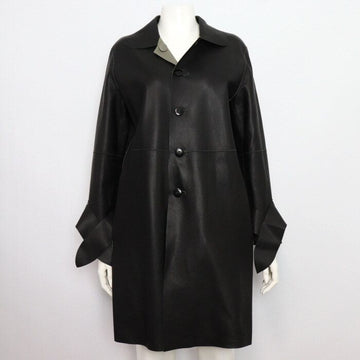 Emporio Armani Black Grey Leather Reversible Women's Jacket aa44827 152898237