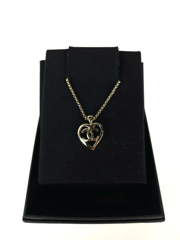 CHANEL CC Heart Pendant Necklace AB7883 4387 58537179
