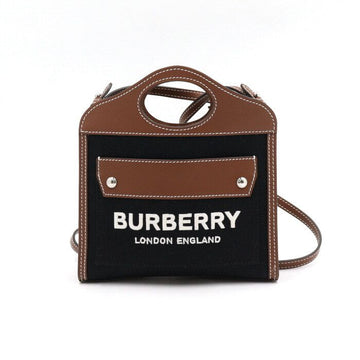 Burberry Black Canvas Leather Micro Pocket Tote Bag and Shoulder Bag Crossbody aa45107 152892911