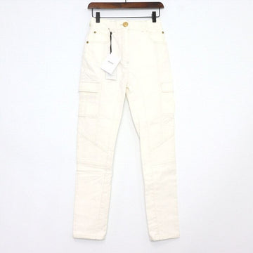 BALMAIN ホワイトデニムパンツ レディース ジーンズ UF05465 152898260