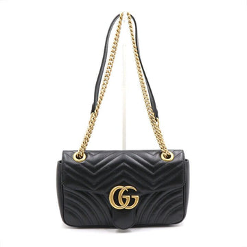 Gucci Black Matelassé Chevron Gold Chain Shoulder Bag aa45573 152892808