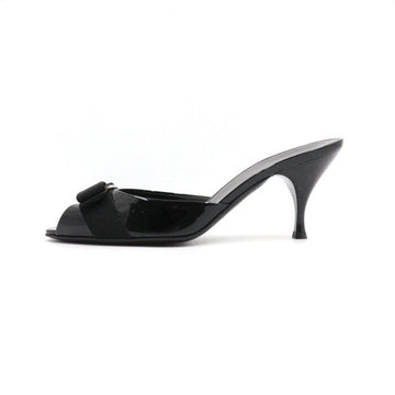 Salvatore Ferragamo Black Patent Logo Sandals AA45462 152897743