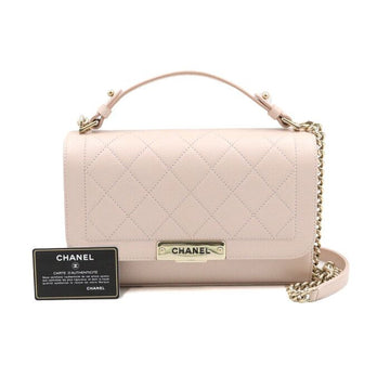 CHANEL LABEL CLICK Schultertasche mit Kette in Champagnergold A93702 152893177