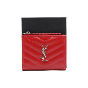 Saint Laurent Red Leather Monogram Zip Wallet 517045 152895599