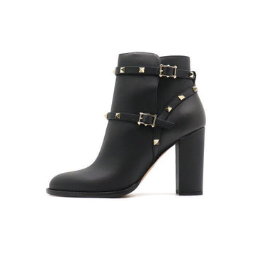 Valentino Black Leather Rockstud Women's Ankle Boots aa45792 152897684