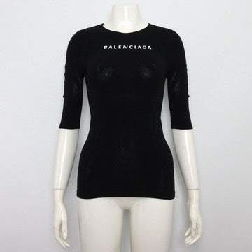 BALENCIAGA 530049 ブラック スパン レディース ロング Tシャツ 45886 152898432
