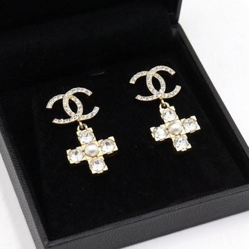 CHANEL 21シーズン ゴールドCCクリスタルパールドロップイヤリング aa45961 152895943