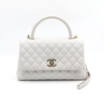 CHANEL Caviar Coco Handle 28 Medium Tote Bag with Gold Chain Crossbody A92991 152892885
