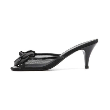 CHANEL Black Camellia Mesh Women's Sandals 45563 152896471