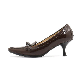 TODS Braune Lackleder Pumps mit Knotenverzierung aa46239 152897749