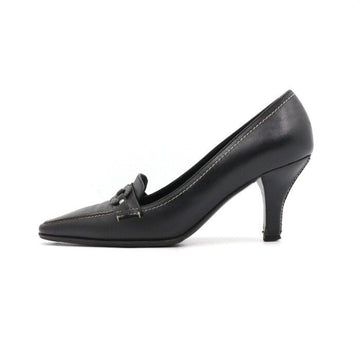 SALVATORE FERRAGAMO ブラックレザーガンチーニロゴポンプス レディースシューズ aa46247 152897758