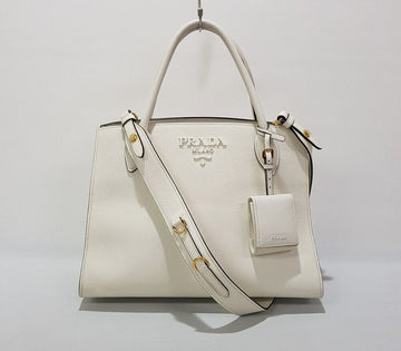 PRADA モノクローム サフィアーノ トートバッグ 1BA156 120932459