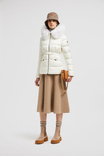 MONCLER ボエド フードシアリング ショートダウンジャケット ホワイト 1A00095595FE034 123668676