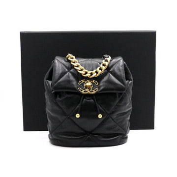 CHANEL Cruise Collection Schwarz Lammleder 19 Goldkette Damen Rucksack AS4223 152892605