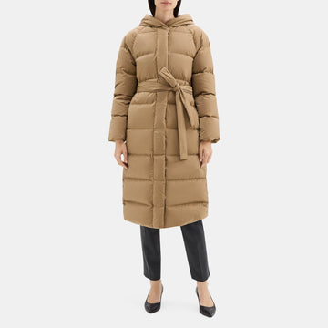 THEORY Hooded Wrap Puffer Coat in City Poly O105401R D1A 117112743
