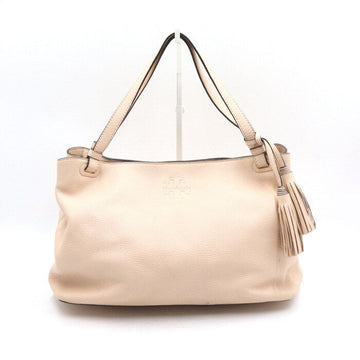 Tory Burch Pink Leather Amanda Logo Tassel Women's Tote Bag and Shoulder Bag aa46657 152892916