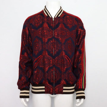 GUCCI Rote Barock Jacquard Bomberjacke für Herren 572524 152900128