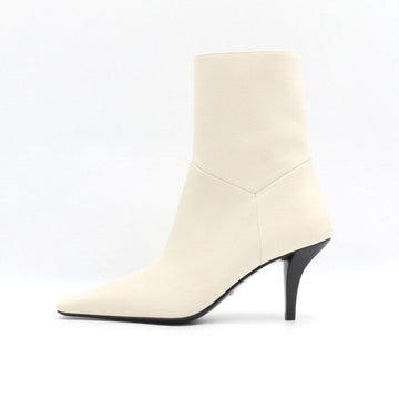 Gucci White Demi Leather G Logo Heel Women's Ankle Boots 700022 152897866