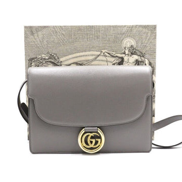 GUCCI Graue Leder GG Ring Klappenschultertasche und Umhängetasche 589471 152892765