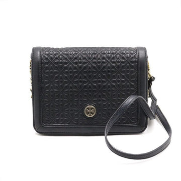 TORY BURCH ブラックレザーアマンダロゴフラワー女性用チェーンショルダーバッグ兼クロスバッグ aa47332 152892871