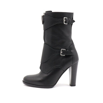 HERMES Schwarze Lederstraps Damen Stiefeletten aa47413 152897623