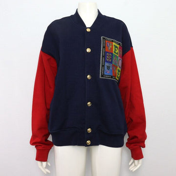 VERSACE Damenjacke mit Knöpfen und Patch in Navy und Rot A81961 152898307