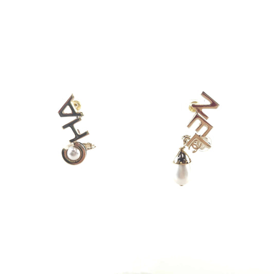 CHANEL Lettering Logo Earrings 8281 124111569