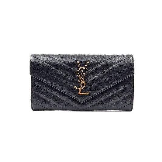 Saint Laurent Matelassé Monogram Long Wallet 372264 12125013 124412122