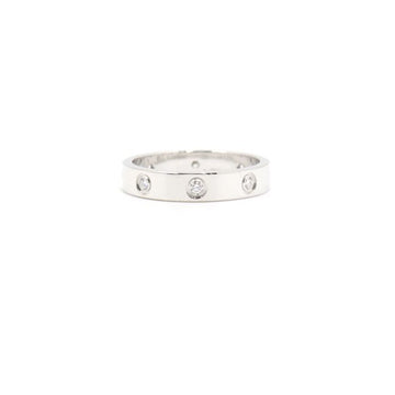 Cartier 18K White Gold Wedding Band Love Ring 0.19 Carat 8P Diamond Ring 15 152895839