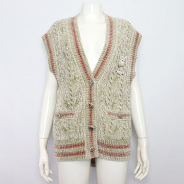 CHANEL Mixfaser Sequins Nummer 5 Kaschmir gemischte Damen Weste Jacke 2223 152898255