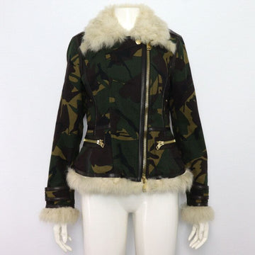 BURBERRY 3982634 Camouflage Baumwolle Leder Shearling Damenjacke aa47772 152898241