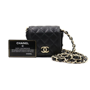 CHANEL AP2532 ブラックラムスキン CC アラウンド ゴールドチェーン ショルダーバッグ 兼 クロスバッグ aa47989 152892762