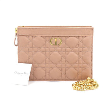 DIOR カロ カナージュ ジッパーポーチ ゴールドチェーンショルダーバッグ兼クロスバッグ aa48118 152892584