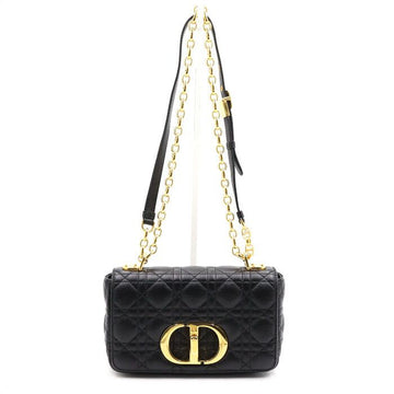 Dior Black Cannage Caro Small Shoulder Bag with Gold Chain A48136 152892625