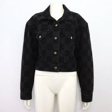 LOUIS VUITTON Damens Denimjacke mit Damier Goldknöpfen 152898323