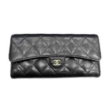 CHANEL Caviar Classic Long Wallet 214250160 126608116